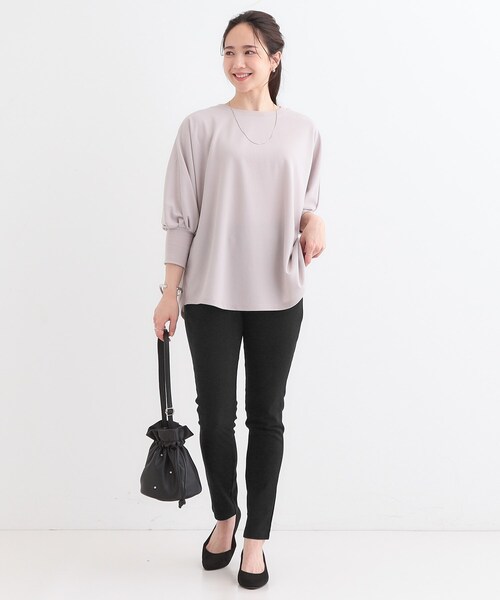 SHOO・LA・RUE（シューラルー）の「【S-LL】レイヤードスタイルに 脚をきれいに魅せる ストレッチスキニーパンツ（その他パンツ・レディース・ブラック/ダークオリーブ・01/02/03/04）」の12枚目の写真