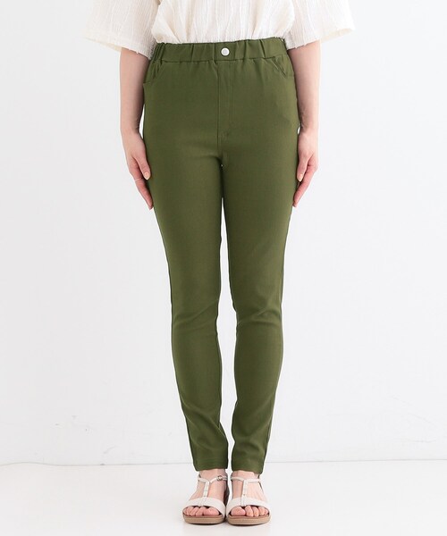 SHOO・LA・RUE（シューラルー）の「【S-LL】レイヤードスタイルに 脚をきれいに魅せる ストレッチスキニーパンツ（その他パンツ・レディース・ブラック/ダークオリーブ・01/02/03/04）」の18枚目の写真