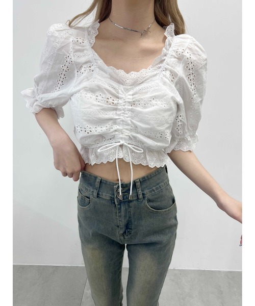 PHILLY(フィリー)の「【春夏仕様★】コットンレースブラウス(シャツ/ブラウス・レディース・ホワイト/ブラック・FREE)」の3枚目の写真