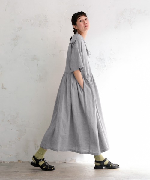 soulberry(ソウルベリー)の「セーラー襟のワンピース musubi(ワンピース・レディース・グレー・5L/4L/3L/LL/L/M)」の13枚目の写真
