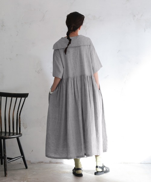 soulberry(ソウルベリー)の「セーラー襟のワンピース musubi(ワンピース・レディース・グレー・5L/4L/3L/LL/L/M)」の12枚目の写真