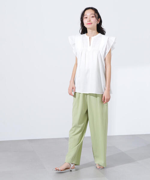 N.（N. Natural Beauty Basic）（エヌエヌナチュラルビューティーベーシック）の「コットンボイルシャーリングブラウス（シャツ/ブラウス・レディース・オフホワイト/ピンク/ブラウン・MEDIUM）」の22枚目の写真