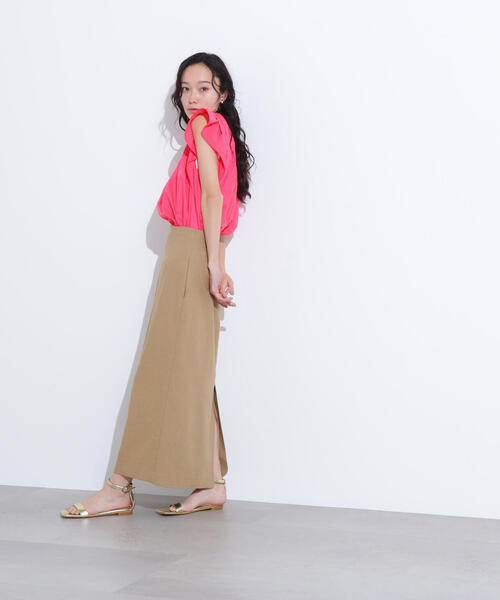 N.（N. Natural Beauty Basic）（エヌエヌナチュラルビューティーベーシック）の「コットンボイルシャーリングブラウス（シャツ/ブラウス・レディース・オフホワイト/ピンク/ブラウン・MEDIUM）」の12枚目の写真