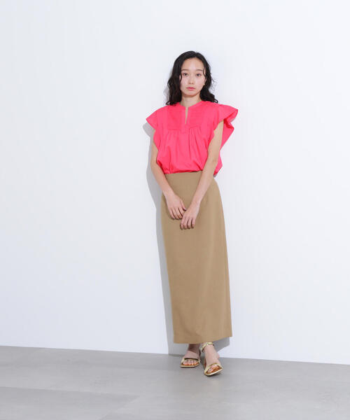 N.（N. Natural Beauty Basic）（エヌエヌナチュラルビューティーベーシック）の「コットンボイルシャーリングブラウス（シャツ/ブラウス・レディース・オフホワイト/ピンク/ブラウン・MEDIUM）」の15枚目の写真