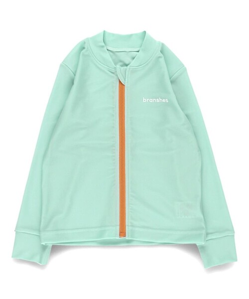 BRANSHES（ブランシェス）の「【水着/SWIM】長袖ラッシュガード（ラッシュガード・キッズ・ライトグリーン/ブラック・110/130/120/150/140/100/90）」の3枚目の写真