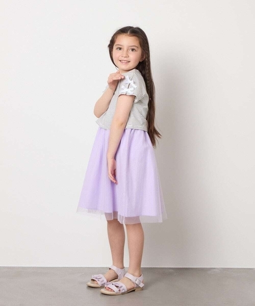 a.v.v（アーヴェヴェ）の「[19-23cm][キラキララメ][コットン素材の優しい風合い]フリルサンダル（サンダル・キッズ・ライラック/ダークインディゴブルー・19/20/21/22/23）」の11枚目の写真