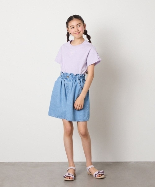 a.v.v（アーヴェヴェ）の「[19-23cm][キラキララメ][コットン素材の優しい風合い]フリルサンダル（サンダル・キッズ・ライラック/ダークインディゴブルー・19/20/21/22/23）」の17枚目の写真