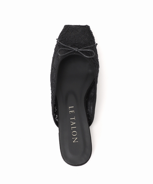 LE TALON（ルタロン）の「スクエアレースバレエミュール（バレエシューズ・レディース・ブラック×ブラック/アイボリー・SMALL/MEDIUM/LARGE/X-SMALL/X-LARGE）」の17枚目の写真