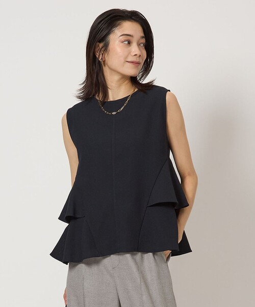 green label relaxing(グリーンレーベルリラクシング)の「サイドフレア 2WAY ジレ プルオーバー(カーディガン/ボレロ・レディース・ブラウン/ネイビー・FREE)」の6枚目の写真