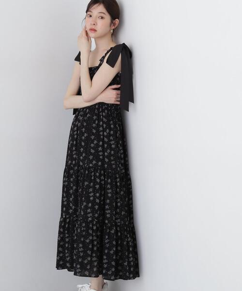 PROPORTION BODY DRESSING（プロポーションボディドレッシング）の「＜Ｅ＞小花柄ティアードワンピース / 1215147500（ワンピース・レディース・ホワイト/ブラック・SMALL/MEDIUM）」の2枚目の写真