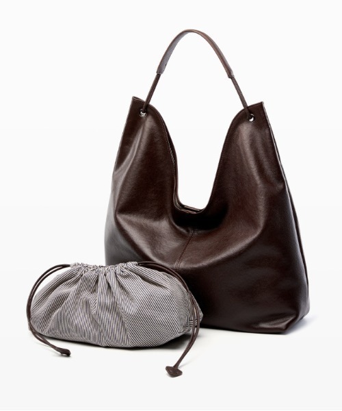 NiiNa(ニーナ)の「【 NiiNa / ニーナ 】高品質牛革 ワンハンドル タンニン レザーショルダーバッグ(ショルダーバッグ・レディース・ダークブラウン/ブラウン/ブラック・FREE)」の7枚目の写真