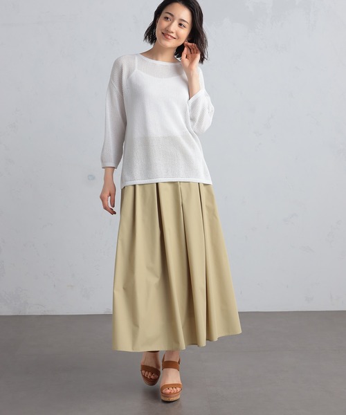 GALLORIA(ギャローリア)の「ボックスメッシュニット(ニット/セーター・レディース・チェリーレッド/ライトベージュ/ホワイト・LL/S/M/L)」の7枚目の写真