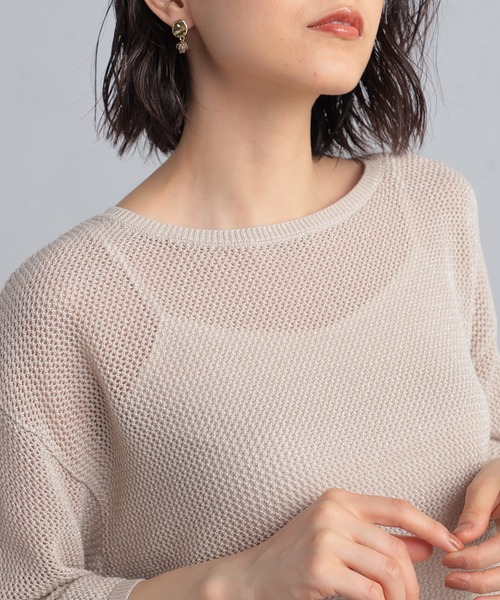 GALLORIA(ギャローリア)の「ボックスメッシュニット(ニット/セーター・レディース・チェリーレッド/ライトベージュ/ホワイト・LL/S/M/L)」の10枚目の写真