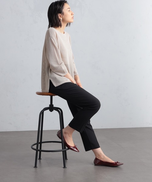 GALLORIA(ギャローリア)の「ボックスメッシュニット(ニット/セーター・レディース・チェリーレッド/ライトベージュ/ホワイト・LL/S/M/L)」の11枚目の写真