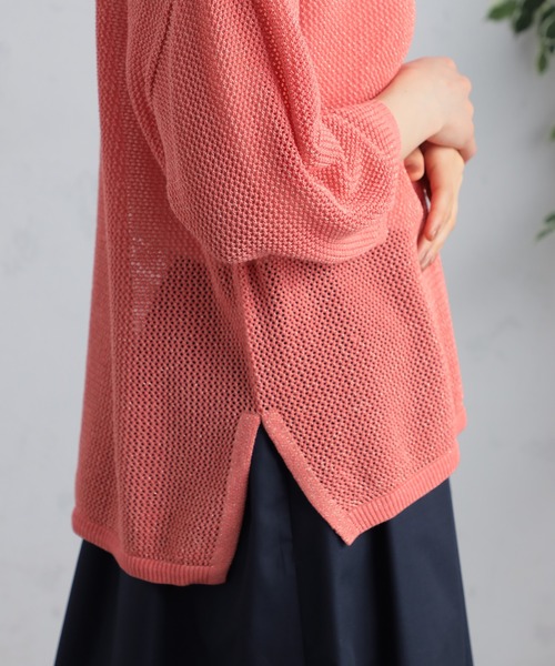 GALLORIA(ギャローリア)の「ボックスメッシュニット(ニット/セーター・レディース・チェリーレッド/ライトベージュ/ホワイト・LL/S/M/L)」の13枚目の写真