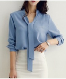 LAUTRE COTE（ロウトレコウト）の「リボンシフォンシャツ（Tシャツ/カットソー）」