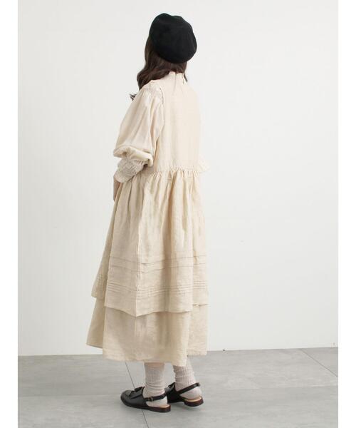 TSUHARU by Samansa Mos2 ノースリピンタックワンピース　S セール】 【WEB限定 Sサイズ】ノースリピンタックワンピース