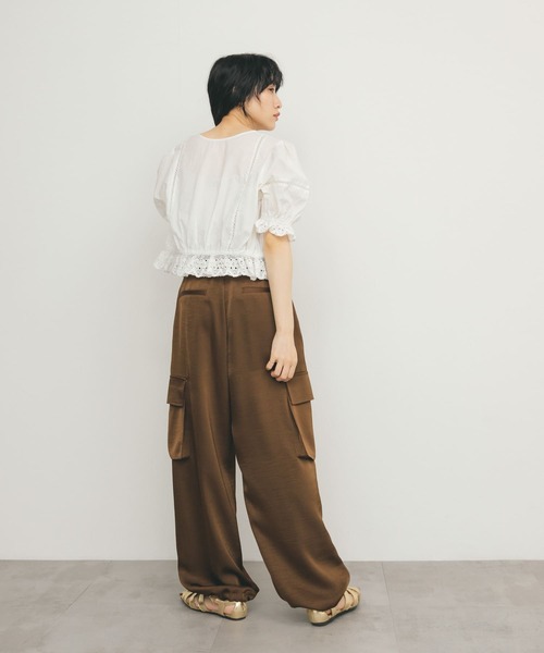 KBF（ケイビーエフ）の「2WAYコンパクトレースブラウス（シャツ/ブラウス・レディース・ブラック/オレンジ系その他/オフホワイト・ONE）」の17枚目の写真