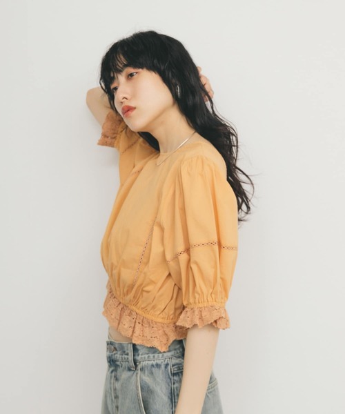 KBF（ケイビーエフ）の「2WAYコンパクトレースブラウス（シャツ/ブラウス・レディース・ブラック/オレンジ系その他/オフホワイト・ONE）」の22枚目の写真