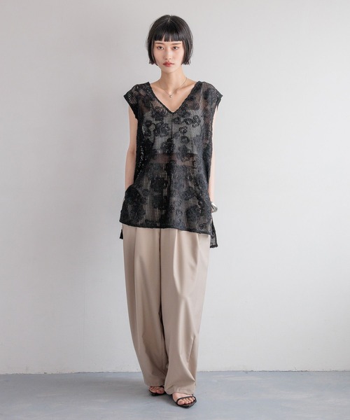 LOWRYS FARM（ローリーズファーム）の「３Ｄレースベスト　 492172（ベスト・レディース・ブラウン/ブラック/アイボリー・FREE）」の20枚目の写真