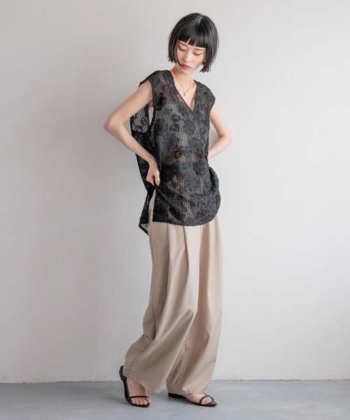 LOWRYS FARM（ローリーズファーム）の「３Ｄレースベスト　 492172（ベスト・レディース・ブラウン/ブラック/アイボリー・FREE）」の19枚目の写真