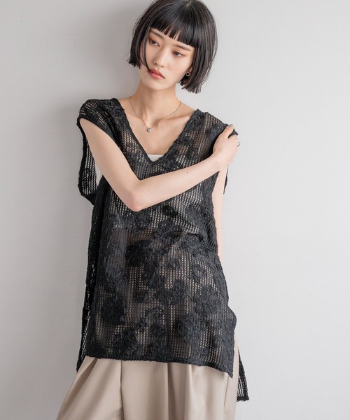 LOWRYS FARM（ローリーズファーム）の「３Ｄレースベスト　 492172（ベスト・レディース・ブラウン/ブラック/アイボリー・FREE）」の17枚目の写真