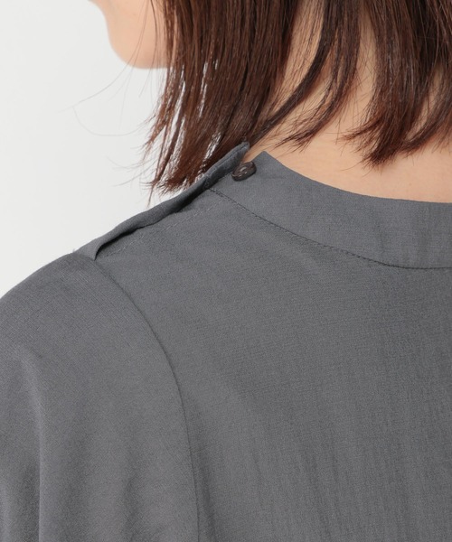 studio CLIP（スタディオクリップ）の「サイドスリットシアーチュニック（チュニック・レディース・チャコール/サックスブルー・FREE）」の5枚目の写真