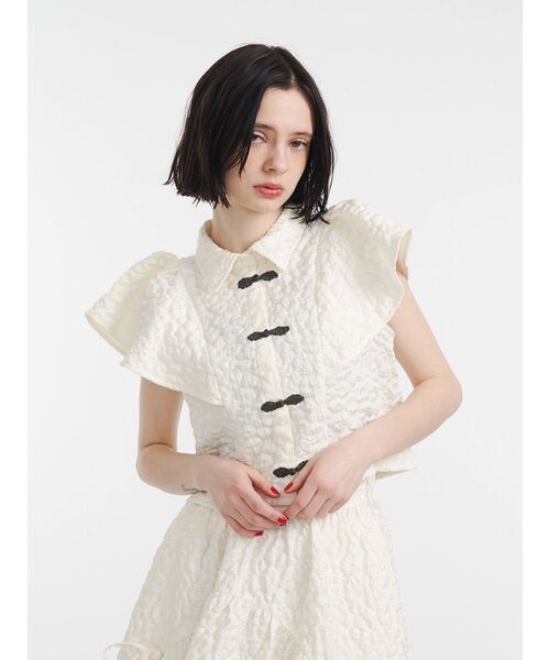 jouetie（ジュエティ）の「フレアスリーブチャイナブラウス（シャツ/ブラウス・レディース・アイボリー/ブラック・MEDIUM）」の10枚目の写真