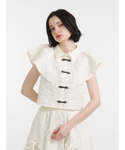 jouetie（ジュエティ）の「フレアスリーブチャイナブラウス（シャツ/ブラウス・レディース・アイボリー/ブラック・MEDIUM）」の11枚目の写真