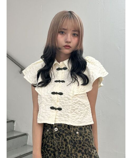 jouetie（ジュエティ）の「フレアスリーブチャイナブラウス（シャツ/ブラウス・レディース・アイボリー/ブラック・MEDIUM）」の7枚目の写真