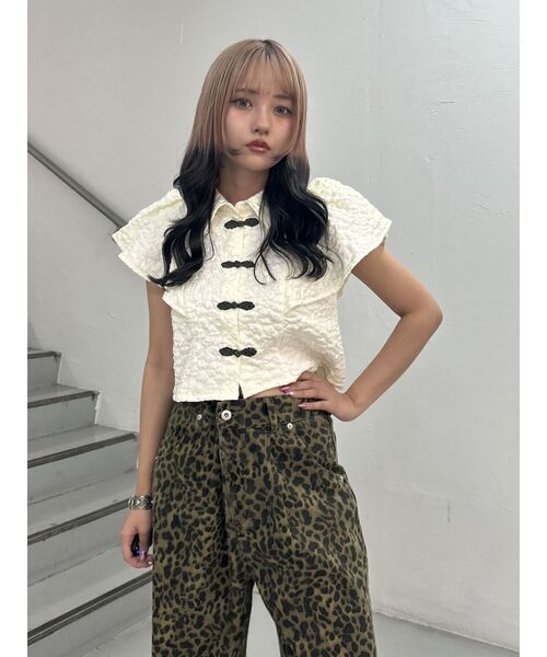 jouetie（ジュエティ）の「フレアスリーブチャイナブラウス（シャツ/ブラウス・レディース・アイボリー/ブラック・MEDIUM）」の8枚目の写真