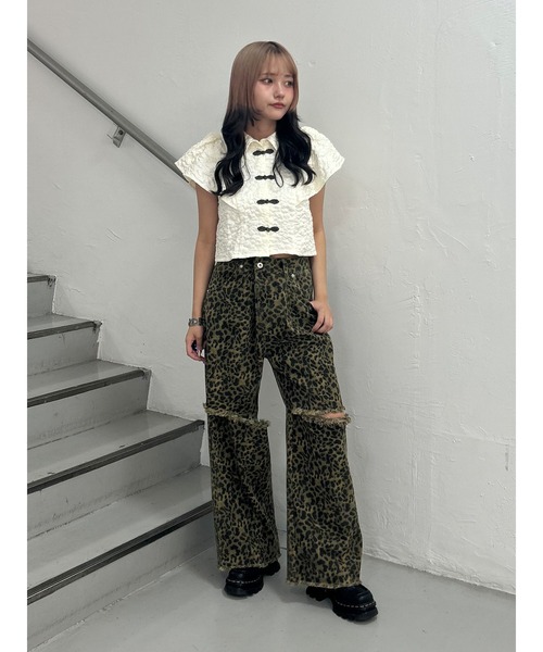 jouetie（ジュエティ）の「フレアスリーブチャイナブラウス（シャツ/ブラウス・レディース・アイボリー/ブラック・MEDIUM）」の4枚目の写真