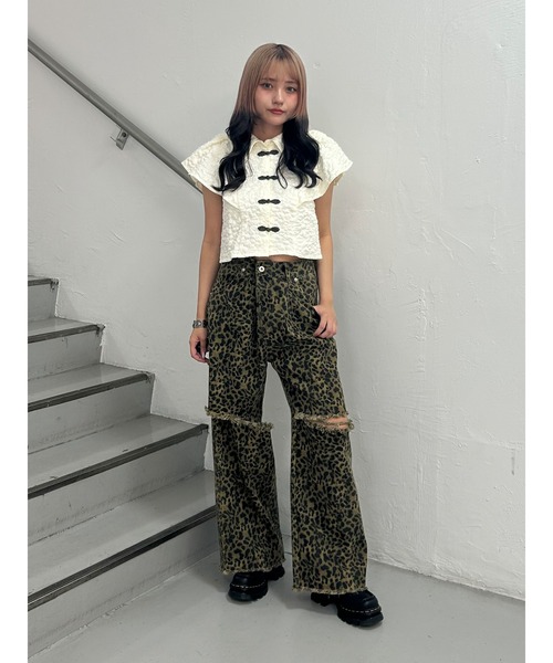 jouetie（ジュエティ）の「フレアスリーブチャイナブラウス（シャツ/ブラウス・レディース・アイボリー/ブラック・MEDIUM）」の3枚目の写真