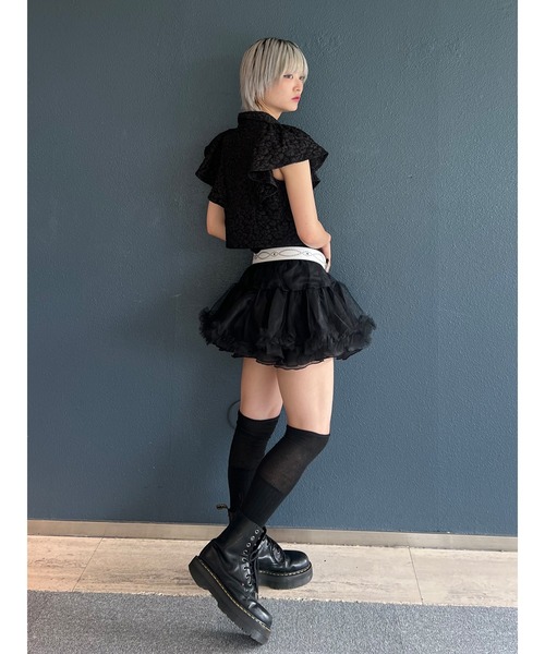 jouetie（ジュエティ）の「フレアスリーブチャイナブラウス（シャツ/ブラウス・レディース・アイボリー/ブラック・MEDIUM）」の6枚目の写真