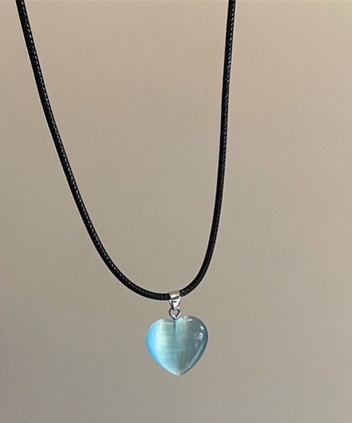 UP START（アップスタート）の「【LAMPOON】ハートストーンネックレス（ネックレス・レディース・ブルー/ブラック/ピンク・FREE）」の5枚目の写真