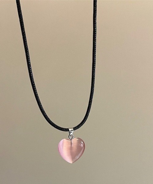 UP START（アップスタート）の「【LAMPOON】ハートストーンネックレス（ネックレス・レディース・ブルー/ブラック/ピンク・FREE）」の6枚目の写真