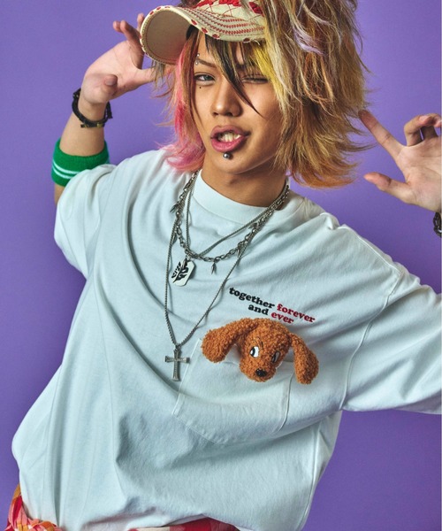 GALFY(ガルフィー)の「GALFY-ずっと一緒だよTee(Tシャツ/カットソー・メンズ・ラベンダー/ホワイト/ブラック・XL/L)」の5枚目の写真