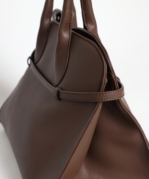 soins（ソワン）の「【牛革】ベルト付きハンドバッグ（ハンドバッグ・レディース・ダークブラウン/ブラック・FREE）」の8枚目の写真