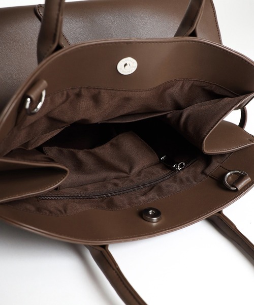soins（ソワン）の「【牛革】ベルト付きハンドバッグ（ハンドバッグ・レディース・ダークブラウン/ブラック・FREE）」の9枚目の写真