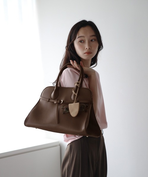 牛革】ベルト付きハンドバッグ（ハンドバッグ）｜soins（ソワン）の
