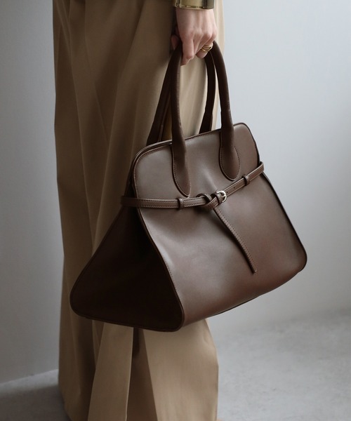soins（ソワン）の「【牛革】ベルト付きハンドバッグ（ハンドバッグ・レディース・ダークブラウン/ブラック・FREE）」の17枚目の写真