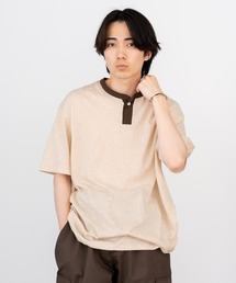 mocT（モクティー）の「mocT/モクティ SOFT HEATHER HENRY NECK S/S TEE ヘンリーネック 半袖Ｔシャツ カットソー（Tシャツ/カットソー）」