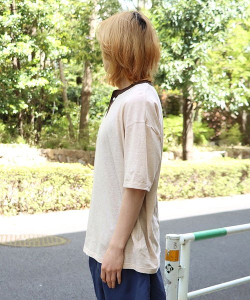 mocT（モクティー）の「mocT/モクティ SOFT HEATHER HENRY NECK S/S TEE ヘンリーネック 半袖Ｔシャツ カットソー（Tシャツ/カットソー・メンズ・ベージュ/ホワイト・XL/L）」の3枚目の写真