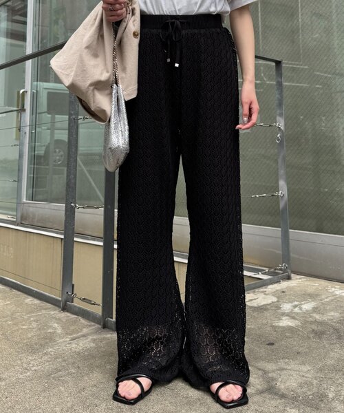 福袋 売れ残り セール】レース編みニットフレアパンツ（その他パンツ パンツ