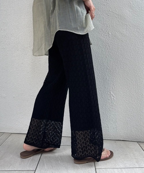 CIAOPANIC TYPY（チャオパニックティピー）の「レース編みニットフレアパンツ（その他パンツ・レディース・キャメル/ブラック/オフホワイト・SMALL/MEDIUM）」の20枚目の写真