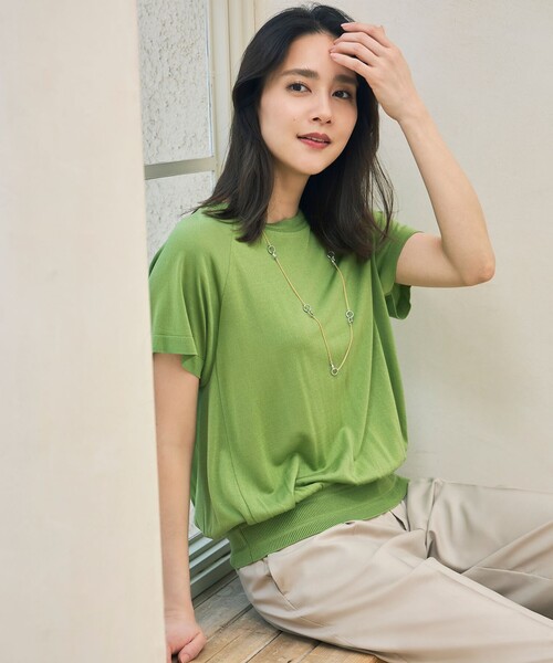 ドレーピーラグランスリーブ ニットソー