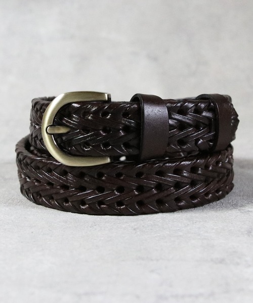 ８(eight)（エイト）の「レザーメッシュベルト（ベルト・メンズ・ダークブラウン/ブラック/ライトブラウン・FREE）」の3枚目の写真