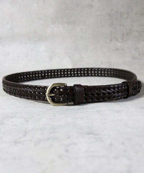 ８(eight)（エイト）の「レザーメッシュベルト（ベルト・メンズ・ダークブラウン/ブラック/ライトブラウン・FREE）」の4枚目の写真