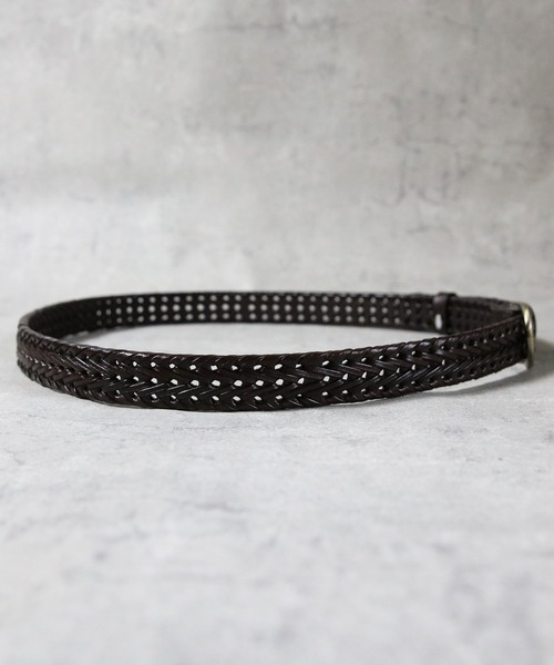 ８(eight)（エイト）の「レザーメッシュベルト（ベルト・メンズ・ダークブラウン/ブラック/ライトブラウン・FREE）」の5枚目の写真