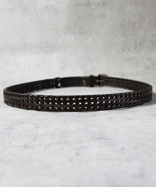 ８(eight)（エイト）の「レザーメッシュベルト（ベルト・メンズ・ダークブラウン/ブラック/ライトブラウン・FREE）」の6枚目の写真